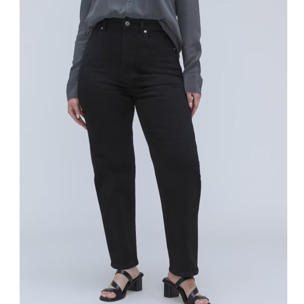 Everlane Black Organic Cotton Curvy Way High Straight Leg Jean Women’s 30